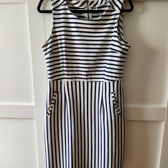 Old Navy Blue and White Striped Dress - Picture 1 of 7